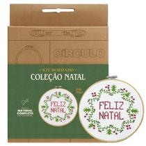 Kit Bordado Coleção Natal Círculo - Feliz Natal Kit Bordado Coleção Natal Círculo - Feliz Natal