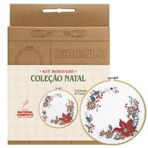Kit Bordado Coleção Natal Círculo - Guirlanda de Natal Kit Bordado Coleção Natal Círculo - Guirlanda de Natal