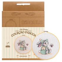 Kit Bordado Páscoa Círculo - Coelhinho Kit Bordado Páscoa Círculo - Coelhinho