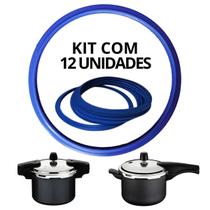Kit Borracha 12 Unid. Panela De Pressão Tramontina Torino/Vancouver 4,5L Azul Silicone
