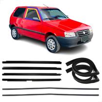Kit Borracha 2 Portas Canaletas Pestana Pingadeiras e Mala Fiat Uno 1984 a 2009 Borrachauto