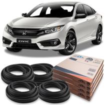 Kit Borracha 4 Portas Guarnição Honda Civic 2007 Em Diante