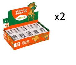 Kit Borracha Branca Escolar Nº40 Caixa C/80 Unidades