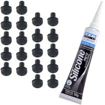 Kit Borracha da Trempe e Cola Silicone Compatível com Fogão Cooktop Consul