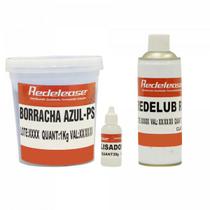Kit Borracha De Silicone Azul C/ Catalisador + Spray Redelub - Redelease