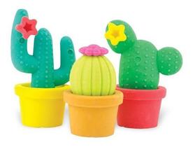 Kit Borracha Decorativa Cactus Tilibra 03 Unidades
