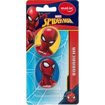 Kit Borracha Escolar Fantasia Homem Aranha Molin 2 unidades Kit Borracha Escolar Fantasia Homem Aranha Molin 2 unidades
