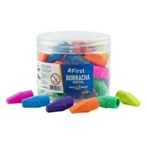 Kit Borracha Ponteira Lápis Colorida 48 Unidades Escolar Apagador Ponteira Estojo Pote Sortido