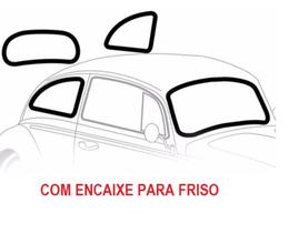 Kit Borracha Vidro Para Brisa Lateral Vigia Traseiro com encaixe para friso Fusca 1967 a 1996