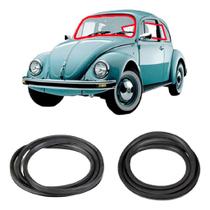 Kit Borracha Vidro Parabrisa E Vigia Fusca Com Encaixe Friso