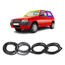Kit Borracha Vidro Parabrisa Vigia Lat Fixa Uno 91 Em Diante
