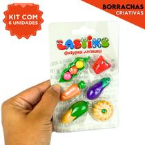 Kit Borrachas Criativas Infantil Coloridas Temática Para Crianças Estudar e Brincar