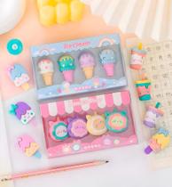 Kit Borrachas Fofas Kreat Eraser Com 4 Unidades