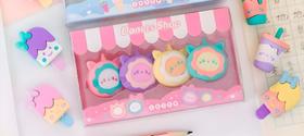 Kit Borrachas Fofas Kreat Eraser Com 4 Unidades