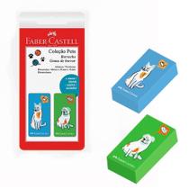 Kit Borrachas Verde e Azul Pets Faber Castell Kit Borrachas Verde e Azul Pets Faber Castell