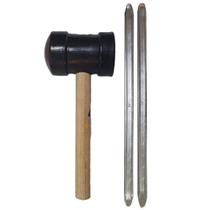 Kit Borracheiro C/ 2 Espátula Chata 24pol + Martelo Borracha