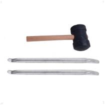 Kit Borracheiro C/ 2 Espátula Chata 45cm + Martelo Borracha