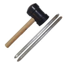 Kit Borracheiro C/ 2 Espátula Chata 60m + Martelo Borracha