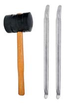 Kit Borracheiro Com 2 Espátula Chata 45Cm + Martelo Borracha Kit Borracheiro Com 2 Espátula Chata 45Cm + Martelo Borracha