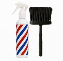 Kit Borrifador Listrado + Espanador Fígaro Para Barbeiro