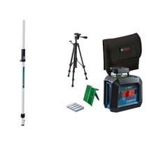 KIT BOSCH GLL 220 G NIVEL LASER 360º SEM GANCHO COM TRIPE + REGUA P/NIVEIS PROFISSIONAL GR240