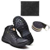 Kit Bota Adventure Eco Canyon Trails + Cinto + Carteira Black