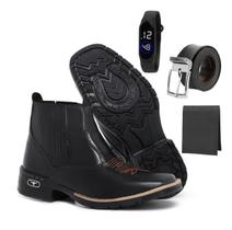 Kit Bota Botina Fazenda Despojada Relogio Carteira Cinto Kit Bota Botina Fazenda Despojada Relogio Carteira Cinto