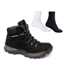 Kit Bota Coturno Adventure Feminina Trilha 100% Couro Legítimo Palmilha Gel