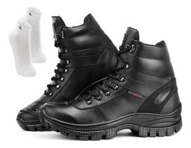 Kit Bota Coturno Militar material ecológico Cano Curto + Meia