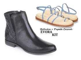 Kit Bota Estilo Feminina Sandalia Papete Moda Casual