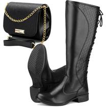 Kit Bota Feminina Ferraretto Montaria Cano Alto com Bolsa Transversal