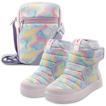 Kit Bota Infantil Gatatuya com Bolsinha Shoulder Menina Poliéster Colorido