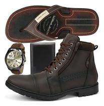 Kit Bota Masculina Coturno Casual C/ziper Sapato Acessorios! Kit Bota Masculina Coturno Casual C/ziper Sapato Acessorios!