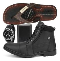 Kit Bota Masculina Coturno Casual C/ziper Sapato Acessorios! Kit Bota Masculina Coturno Casual C/ziper Sapato Acessorios!