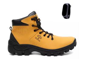 Kit Bota Masculina Coturno Tratorado Frio Inverno + Relógio F