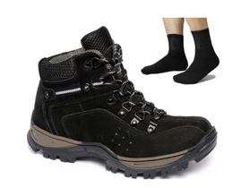 Kit Bota Masculina Trilha Coturno Tratorado Adventure Resistente + Meia