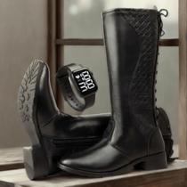 Kit Bota Montaria Feminina Cano Longo + Relógio Digital