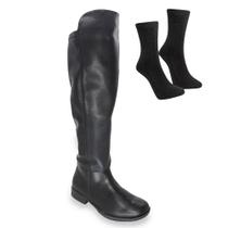 Kit Bota Piccadilly Leci Cano Longo Feminina + Par de Meia