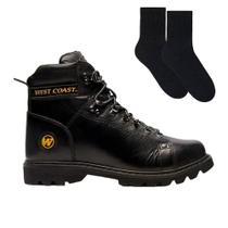 Kit Bota West Coast Worker Classic Masculina + Par de Meia