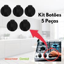 Kit Botão de Fogão Brastemp/Consul Original - 5 Peças
