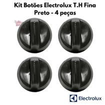 Kit Botão de Fogão Electrolux T.H Fina Preto 4 peças