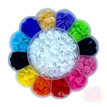 Kit Botão de Pressão Colorido - Organizador Flor 180 botões - Lanmax