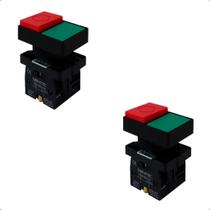 Kit Botão Duplo XB2-EL8425 Liga/Desliga Sem Iluminação com Ressalto 1NA+1NF