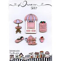 Kit Botão Patch Dream Shop Confeitaria - 6 Unidades Kit Botão Patch Dream Shop Confeitaria - 6 Unidades