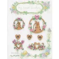 Kit Botão Patch Guirlanda Gatinhos - 7 Unidades