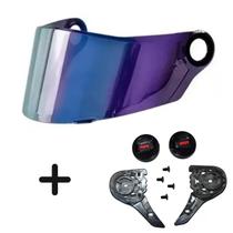 Kit Botão + Viseira Camaleão Capacete Ls2 Ff358 Polivisor