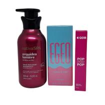 Kit Boticário Egeo Choc+Hidratante Spa Orquidea Lumière+Quem disse Berenice Mascara