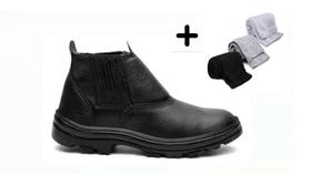 Kit Botina Segurança Bota Serviços Gerais Trabalho + 3 Pares Meia