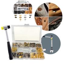 Kit Botões de Pressão em Metal com Martelo Duplo 120 Peças para Couro e Tecido
