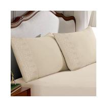 Kit Bouton De 2 Fronhas Sonata Renda Milka Perola